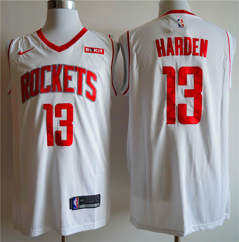 Men Houston Rockets #13 Harden white Nike NBA Jerseys->miami heat->NBA Jersey
